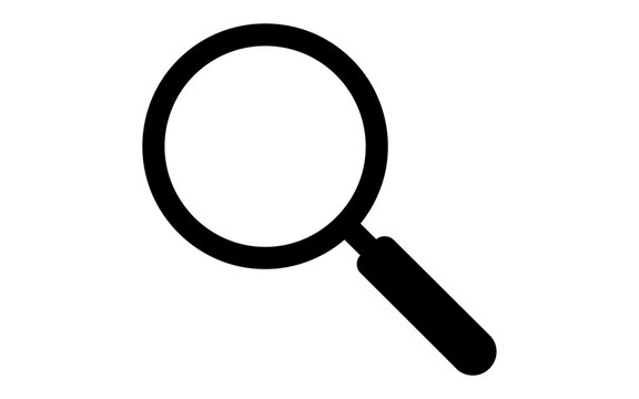 Simple black magnifying glass icon searching Vector