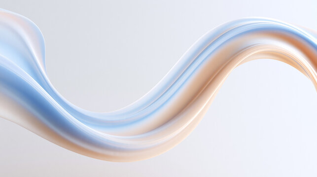 Abstract Pastel Wave Ribbon Flowing in 3D Rendering