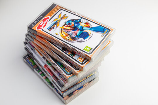 Stack Of PSP Game Cases Portable Video Game Collection
