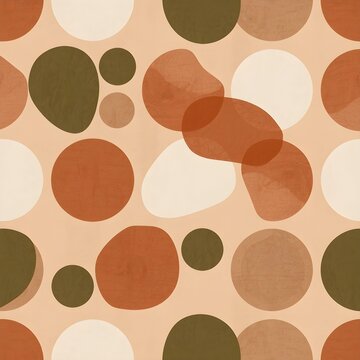 lucid origin Modern seamless abstract pattern with organic rounded shapes earthy palette