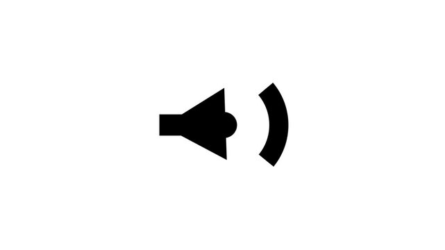Minimalist speaker animation for audio and sound settings interface volume mute