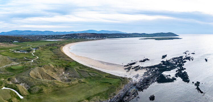 Aerial view of Carrickfad by Portnoo in County Donegal - Ireland
