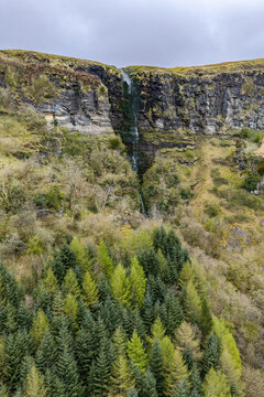 Waterfall running upwards - The Devils Chimney near Glencar Lough, Ireland