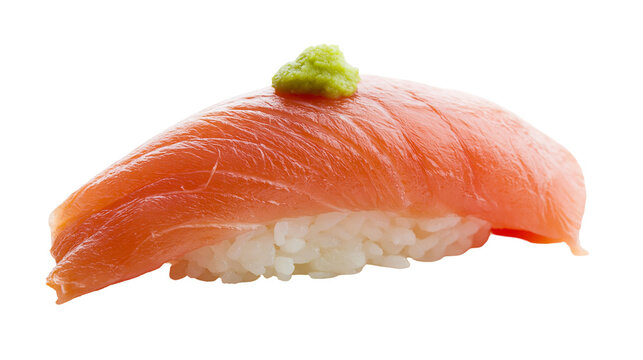 Salmon Nigiri Sushi with Wasabi
