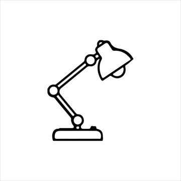 street lamp tabel lamp icon line airt vactor outline Illustrations on white background