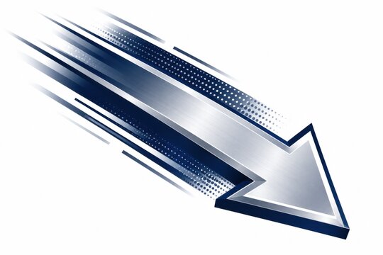 Blue arrow symbol moving fast with a motion blur effect