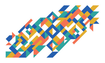 Naklejka premium Abstract diagonal geometric pattern composition with colorful shapes