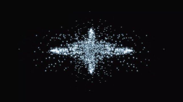 Magical pixie dust trail animation, glittering star particle burst, luxury white shimmer light transition, twinkling fairy dust wand motion, abstract sparkling bokeh curve, black screen 4k video