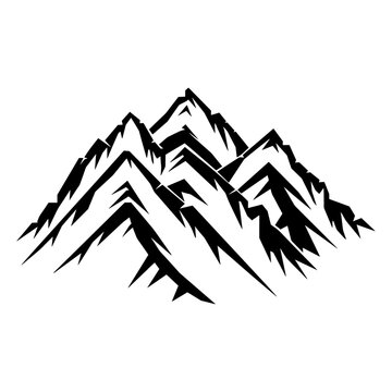 Abstract mountain range design illustrating rugged natural landscapes and outdoor challenges, perfect for representing mountaineering, travel, and exploration