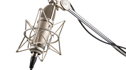 Studio condenser microphone with shock mount and boom arm © Lysander