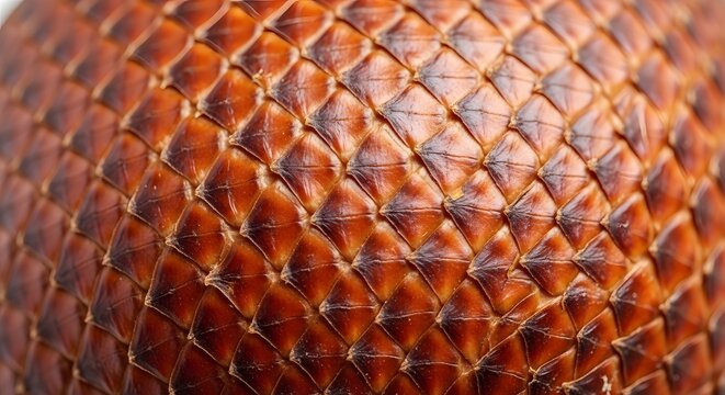 Salak fruit skin texture with intricate diamond pattern in warm natural light