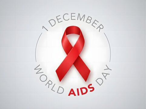 World aids day 1 december red ribbon awareness symbol