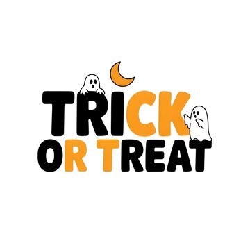 Fun Halloween Poster with Trick or Treat Ghosts