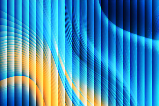 Dynamic Blue Abstract Background with Flowing Curved Light Waves