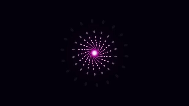 Glowing Pink Spiral Dotted Tunnel Motion on Dark Background