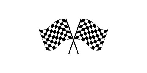 Fototapeta premium Pair of crossed checkered flags symbolizing racing finish lines and achievement.