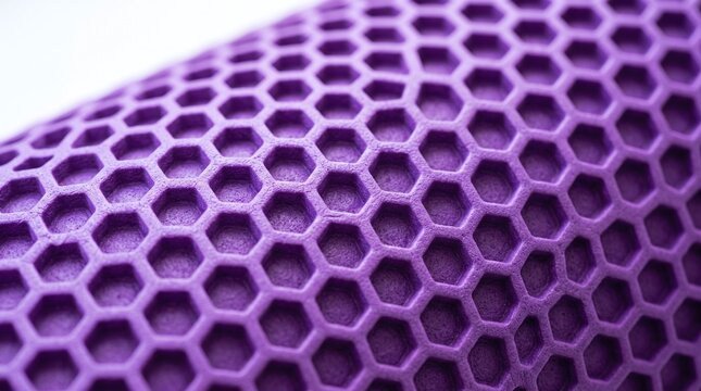 Hexagonal Purple Foam Texture with Deep Geometric Grid Pattern