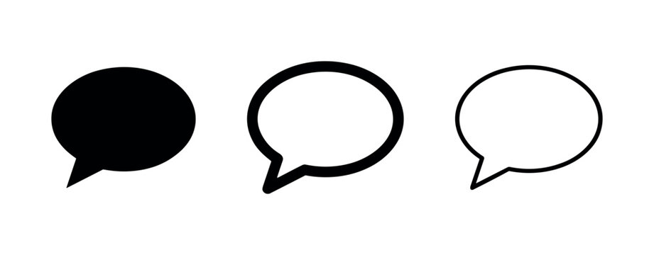 Speech Bubble Icon Set, Chat and Communication Symbol for Social Media and Messaging