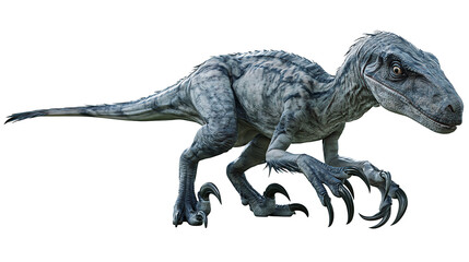 Blue gray velociraptor dinosaur with sharp claws © Eustace