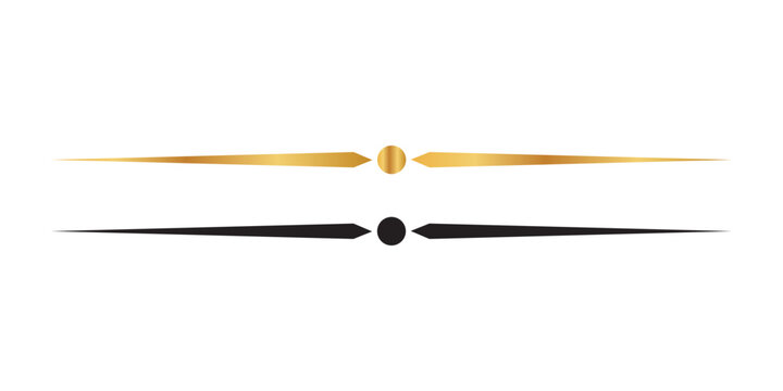 Elegant luxury gold and black decorative line dividers for wedding invitations and page design