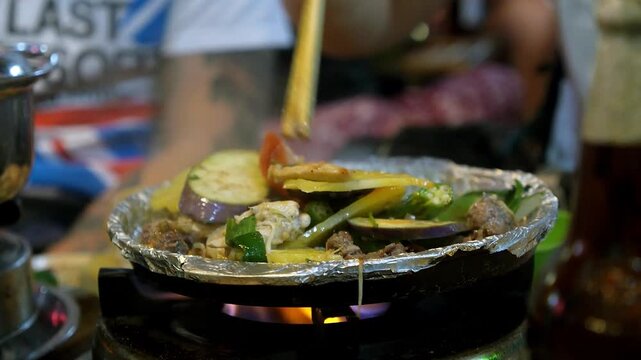 lamb chops on a wooden table