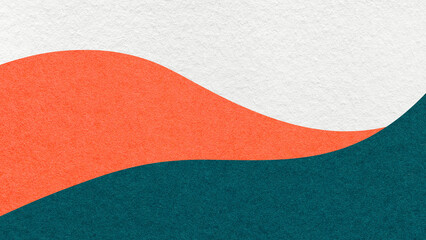 Abstract white, coral, dark teal texture paper background, wavy layers. Wave pattern with copy space for banner © nikol85