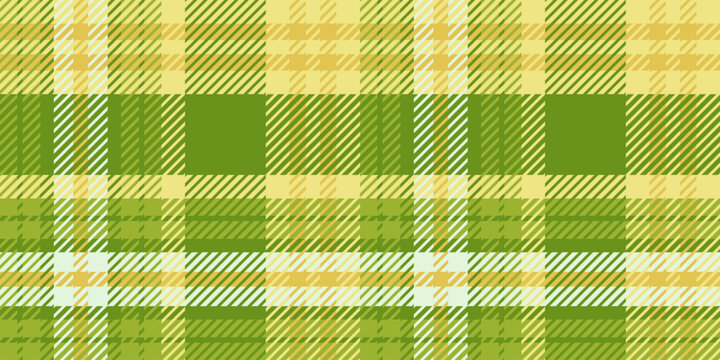 Classic plaid fabric. A traditional Scottish tartan with a seamless pattern, combining fresh green and lemon-yellow hues.