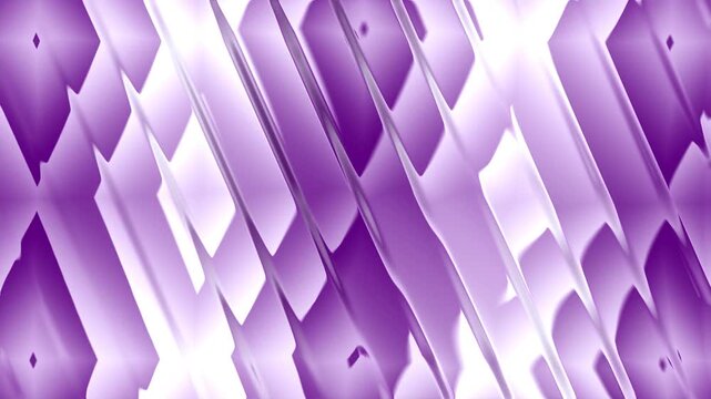 Abstract purple glass geometric diagonal background. Shiny metallic violet crystal pattern motion. Modern luxury geometric tile design.
