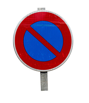 No Parking European Road Sign Isolated on transparent Background