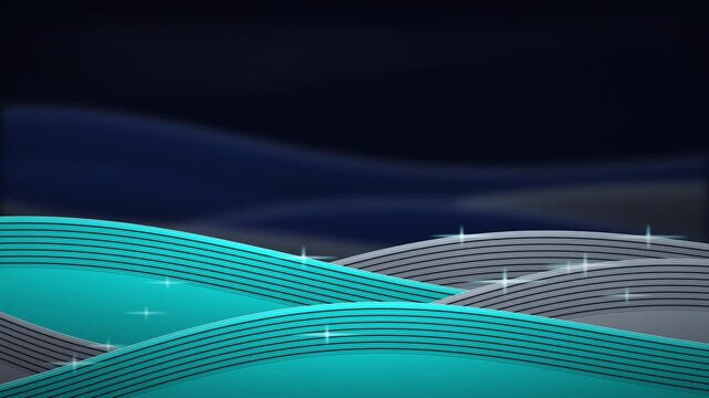Stylized rolling hills of parallel curved lines in a seamless loop