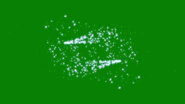 Sparkling star line effect. fast glittering star lines. white doodle stars while magic sparkles glitter, luxury white shimmer, magic sparkling bokeh effect, green background sparkle animation 4k.