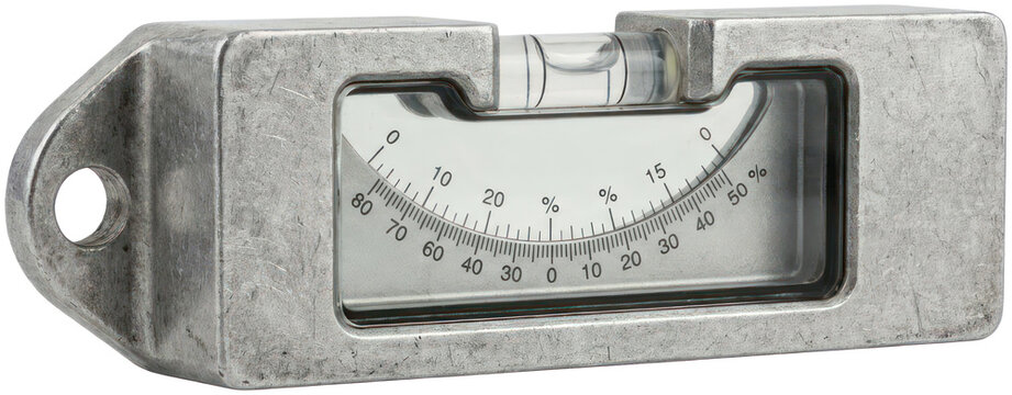 Metal industrial clinometer level with percentage scale