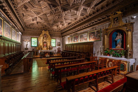 Interior view from the Cathedral of Santa Maria and San Julian in Cuenca, beautiful town in the Castilla La Mancha region of Spain.