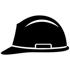 Fototapeta premium Black industrial safety hard hat for construction and workplace protection isolated white background.