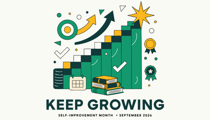 Fototapeta premium Growing staircase chart showing steady personal development and academic success progress
