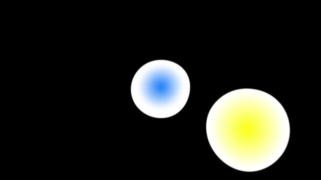 Glowing liquid spheres merging together on black. Glowing metaballs merging on black. Glowing liquid orbs merging on dark background.