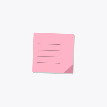 Bright pink sticky note with handwritten lines on a clean white background