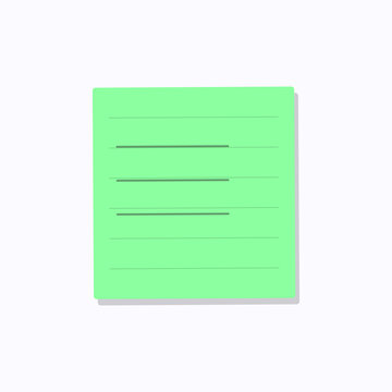 Bright green sticky note with handwritten lines on a clean white background