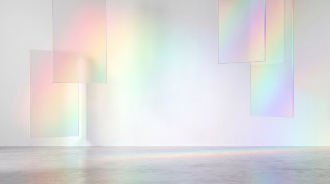 LGBTQ History Month Rainbow Light Background with Soft Colorful Glow and Minimal Copy Space