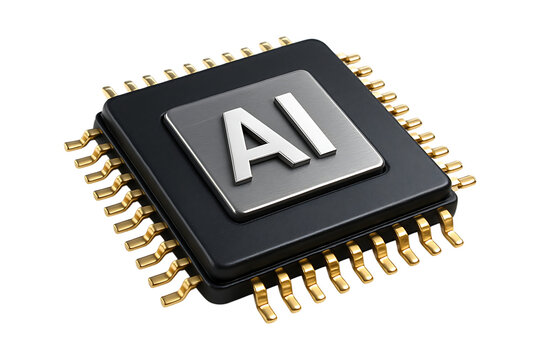 Smart Neural Processing Unit Representing Artificial Intelligence Isolated on a Transparent Background
