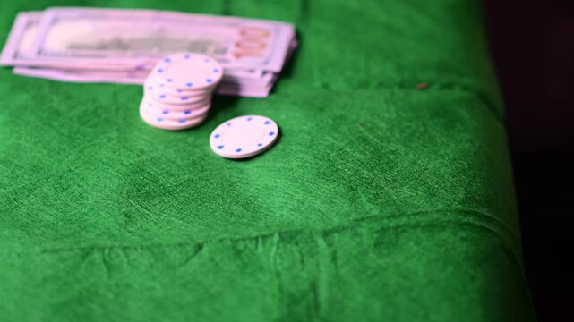 Dice casino gambling elective focus video, throwing dice betting, chips cash, big win