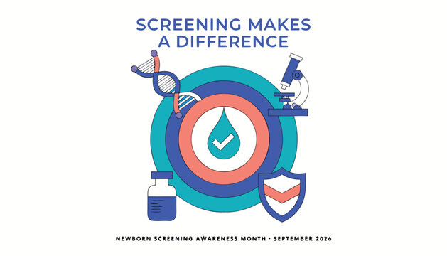 Medical graphic design for newborn screening awareness month in September 2025