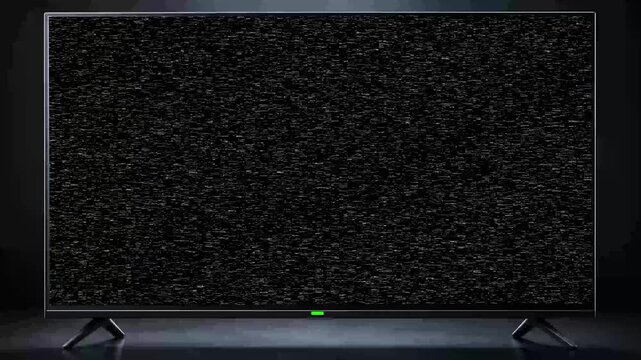 Old Retro TV - Static TV black and white noise caused by bad signal reception. Loop animation Television glitch turn on and off, bad TV vintage switch on off television concept animation 4k video..