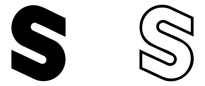 Letter S Shapes Design, Two Stylized Letterforms in a Modern Graphic Style