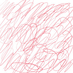 Fototapeta premium Seamless Abstract Red Scribble Doodle Lines on White Background Vector