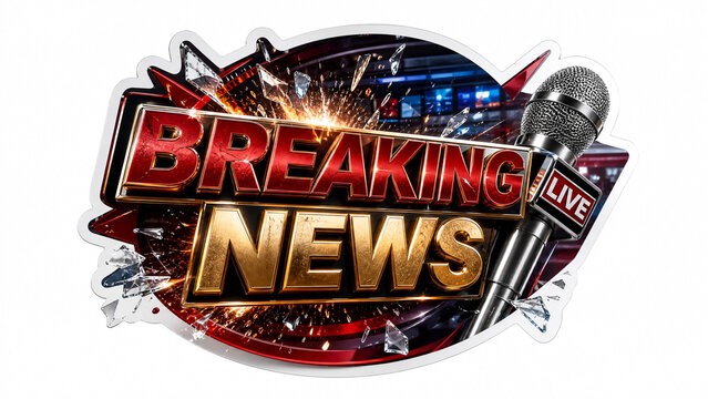 3D Breaking News Live Microphone Graphic Illustration