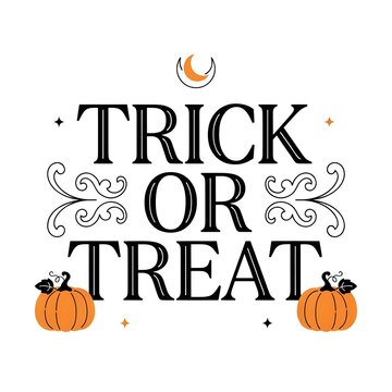 Classic Halloween Poster with Pumpkins and Moon