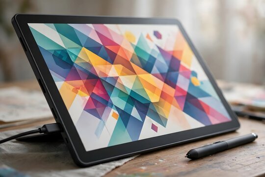 Desk Setup With Tablet Pen Cable