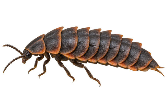 Col&eacute;opt&egrave;re trilobite vu de profil sur fond transparent