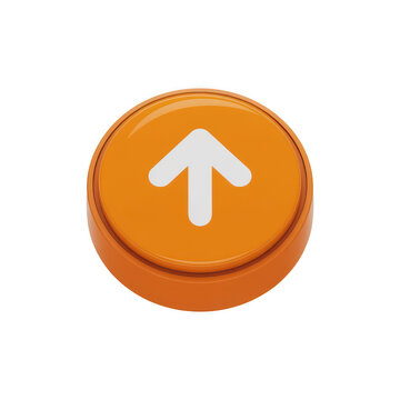 Modern orange button with white upward arrow for navigation